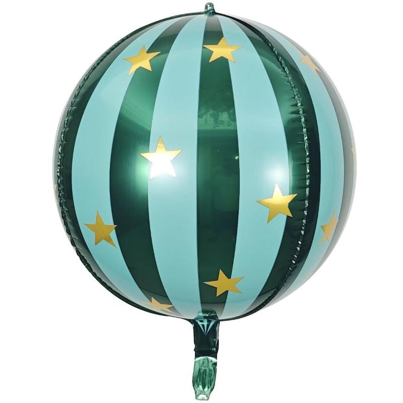1pc 22inch Striped Star Aluminum Film Balloon, 2025 Home Decoration Balloons , KTV Mall School Wedding Decor Balloons
