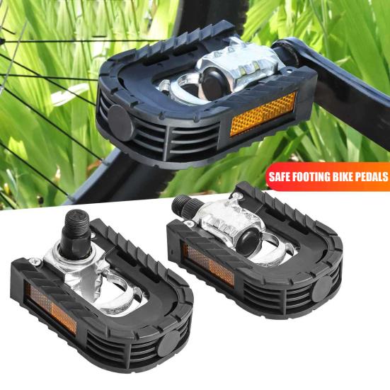 2Pcs Bike Pedal Universal Lightweight Left Right Mountain Road Folding Bicycle Flat Pedal Platform Bike Replacement Accessories
