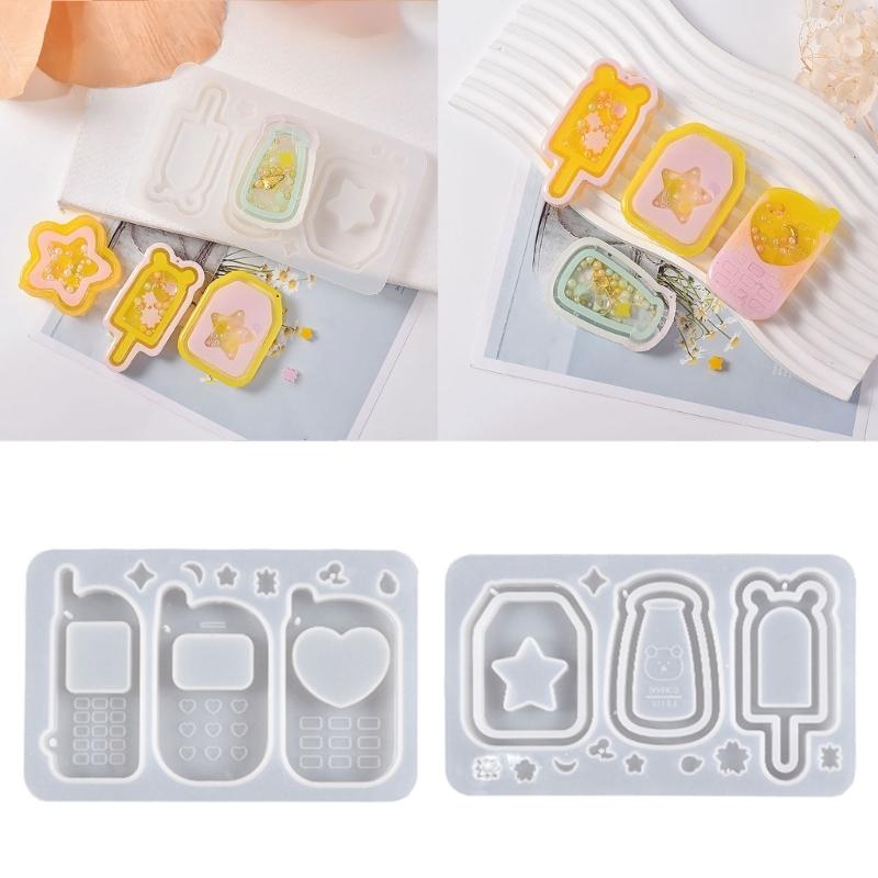 Resin Silicone Molds Quicksand Casting Molds Epoxy Resin Shaker Mold for Pendant Jewelry Decoration Crafts Making DIY