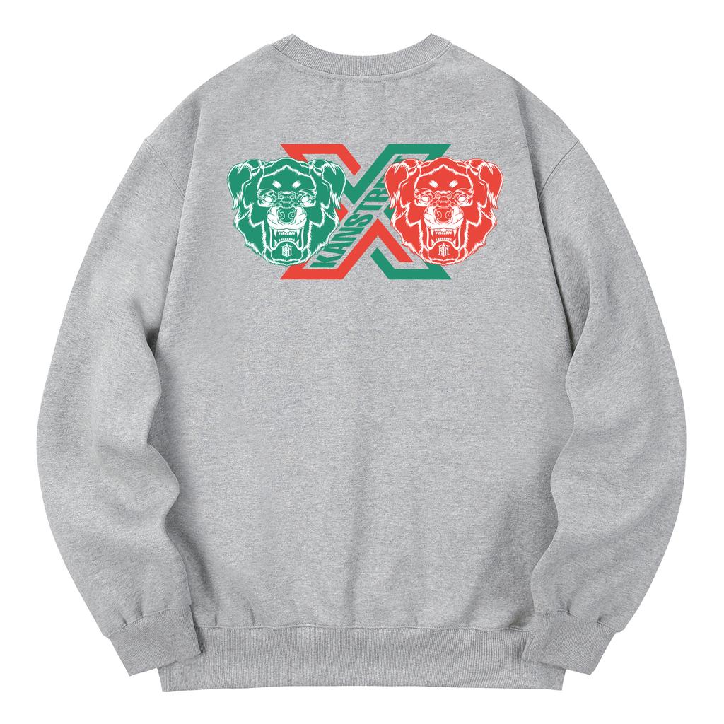 KAN6312 Kmg0036 Rottweiler Fleece-Lined Sweatshirt - Gray