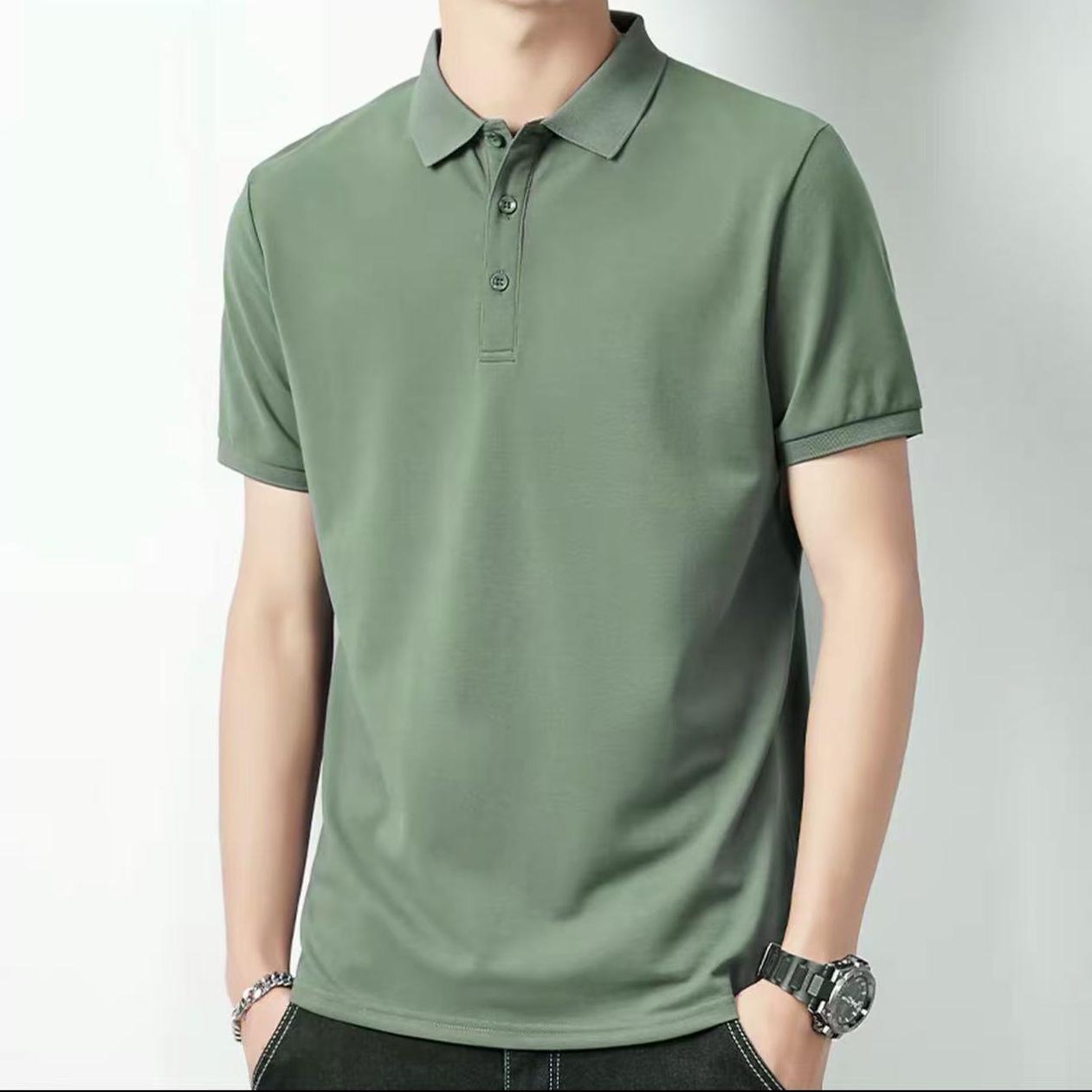 

Men s Custom Ice Silk Short-Sleeve Summer Polo Shirt for Business L