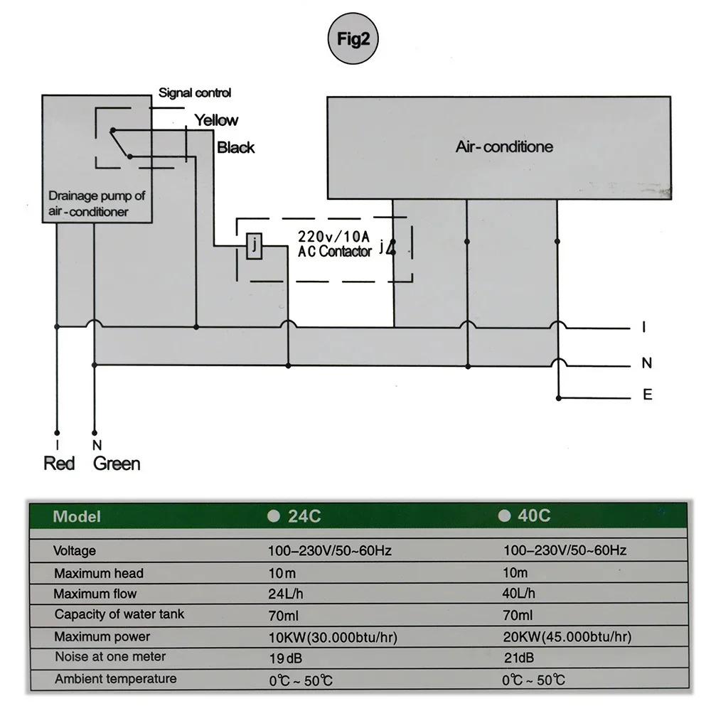 Pompa di Condensa Automatica Ultra-silenziosa 220V 24L/H 40L/H Pompe di Sollevamento Condensa RS-24C/40C 1-3P Scarico Condizionatore d'Aria da Appendere