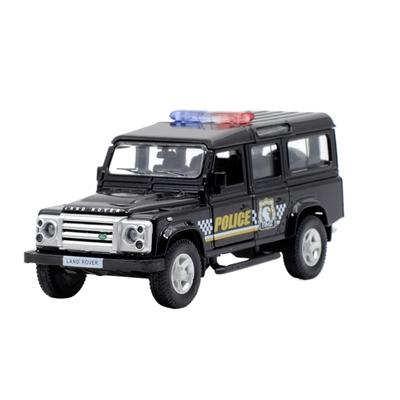 1/36 Land Rover Defender SUV Polizei-Spielzeugauto, Legierungsdruckguss-Automodell-Spielzeug mit Rückzug für Kindergeschenke, Spielzeugsammlung