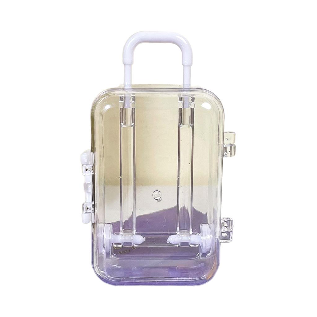 Mini Suitcase Shape Lipstick Bag Women Small Card Luggage Storage Box Dolls Accessories Miniature Trolley Case Travel