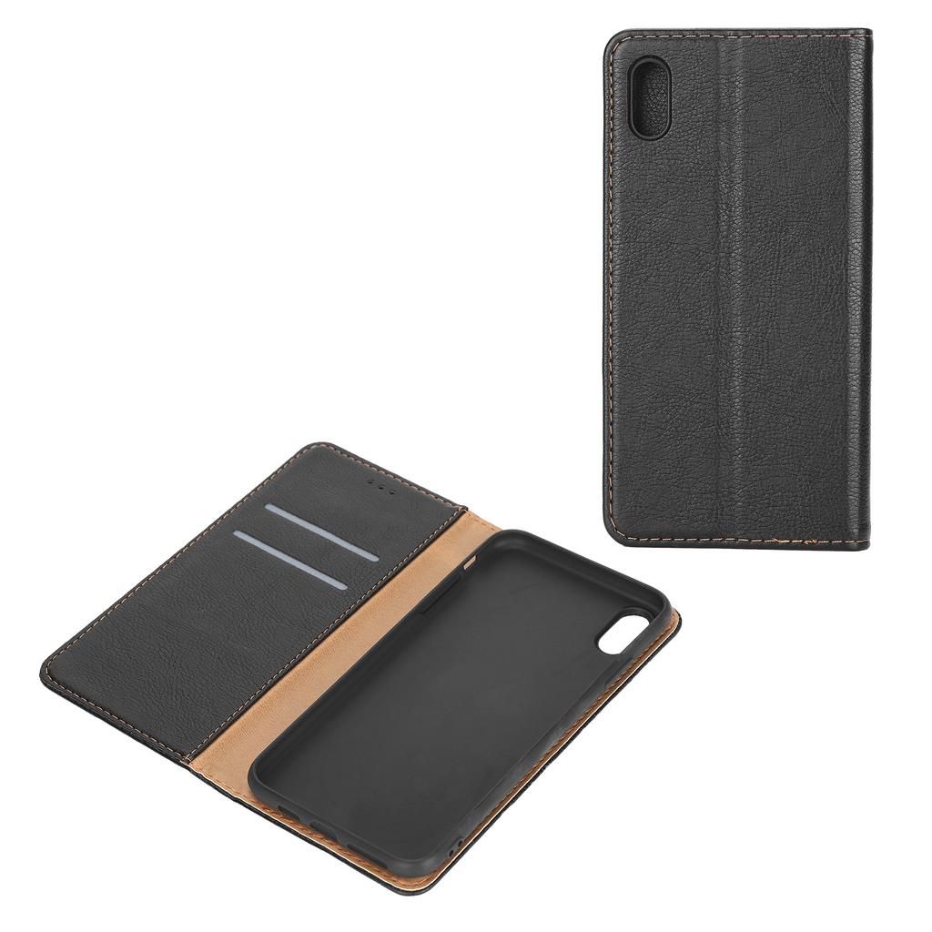 PU Leather Wallet Flip Cover with Credit Card Slot Magnetic Closure Shockproof Case for IPhone XS MAX