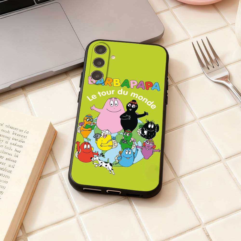 Les B-Barbapapa Family Phone Case For Samsung Galaxy A73,A72,A71,A70,A53,A52,A51,Others Soft Black Shell