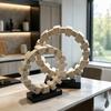 Geometric Circular Ring Stone-like Decorative Piece Square Circle Sculpture Decorative Figurines Home Decoration Accessories