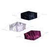 Matkooz Satin Silk Face Mask With Soft Adjustable Elastic For Girls, Women & Men - Pack Of 3Pcs, Wine,Silver,Black