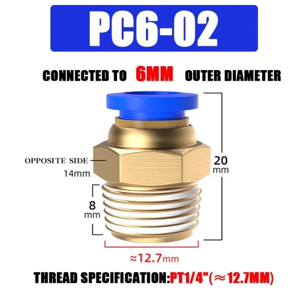 High Quality Brass Pneumatic Fitting PC 4 6 8 10 12MM Multi Size Air Connector Pipe Quick Connectors Pneumatic Systems