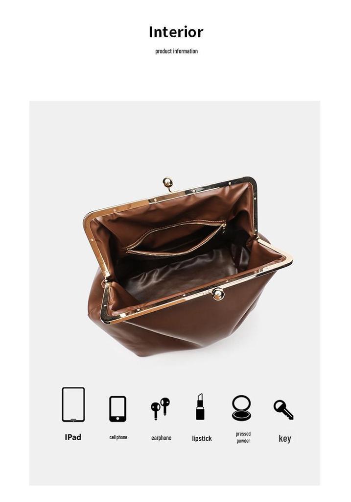Trendy Large Capacity Women's Clasp Handbag - Versatile and Stylish Single Shoulder Bag