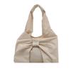 Large Capacity Bow Shoulder Bag Bowknot Handbag Vintage Canvas Vest Bag  Storage Bag