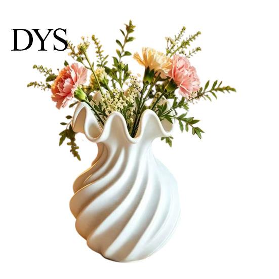 Spiralwellen-Blumenbehälter 3D-gedruckte Vase, Minimalistischer Blumenhalter, Dekorationsvase für frische moderne ästhetische Heimdekorationen oder Trockenblumen,