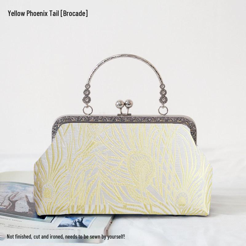 Short Style Handbag Material Kit - Handmade, Multiple Styles, Square Clasp Bag, Includes 20 Needles