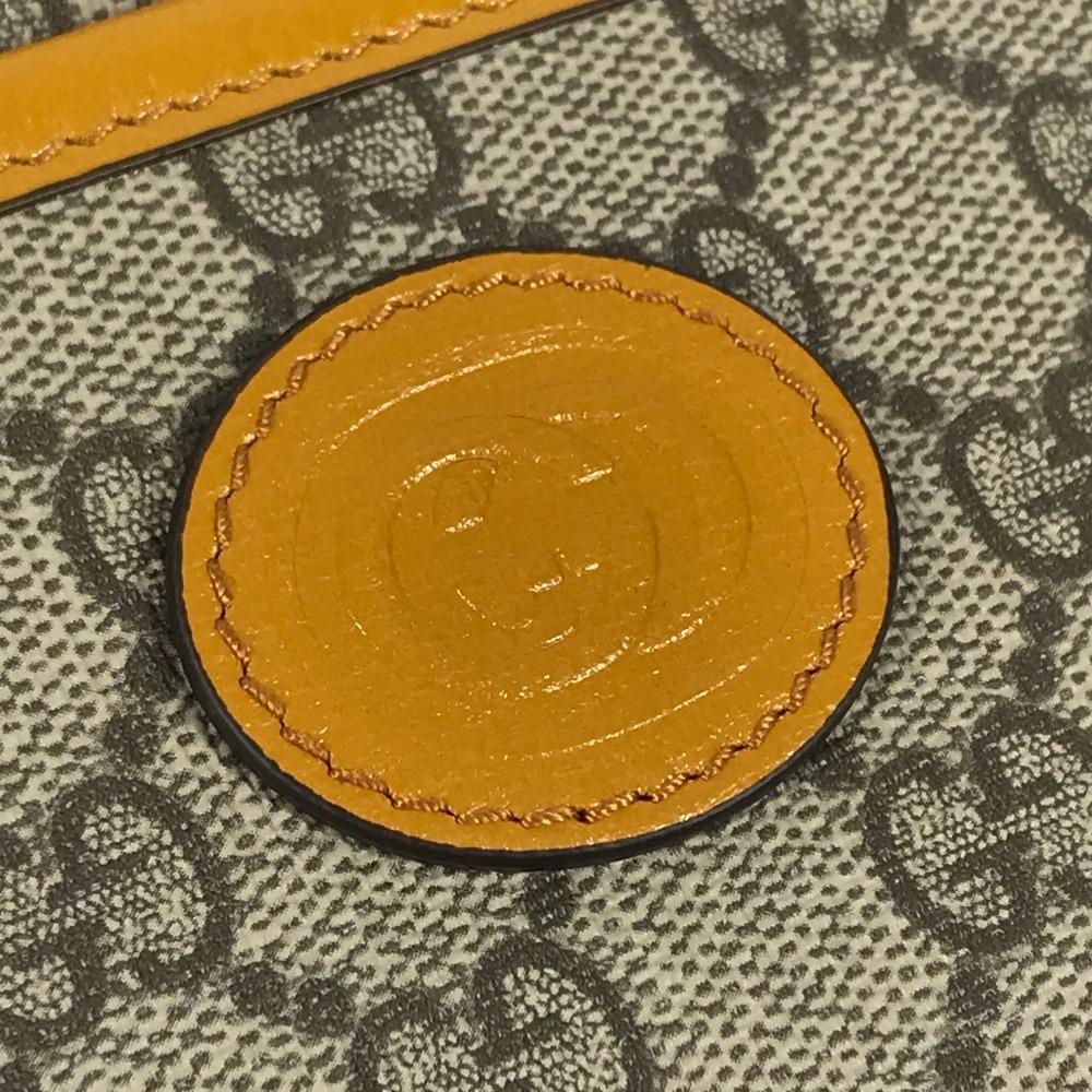 GUCCI 625764 GG Supreme GG logo Clutch bag pouch with handle Beige/Yellow Unused