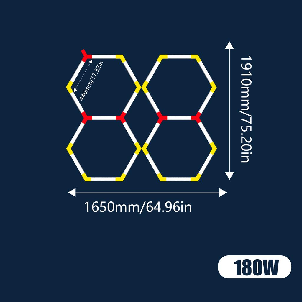 Hexagon Honeycomb Led Lights Garage Light Ceiling Lighting AC85-265V Garage LED Lights For Auto Car Body Repair Workshop