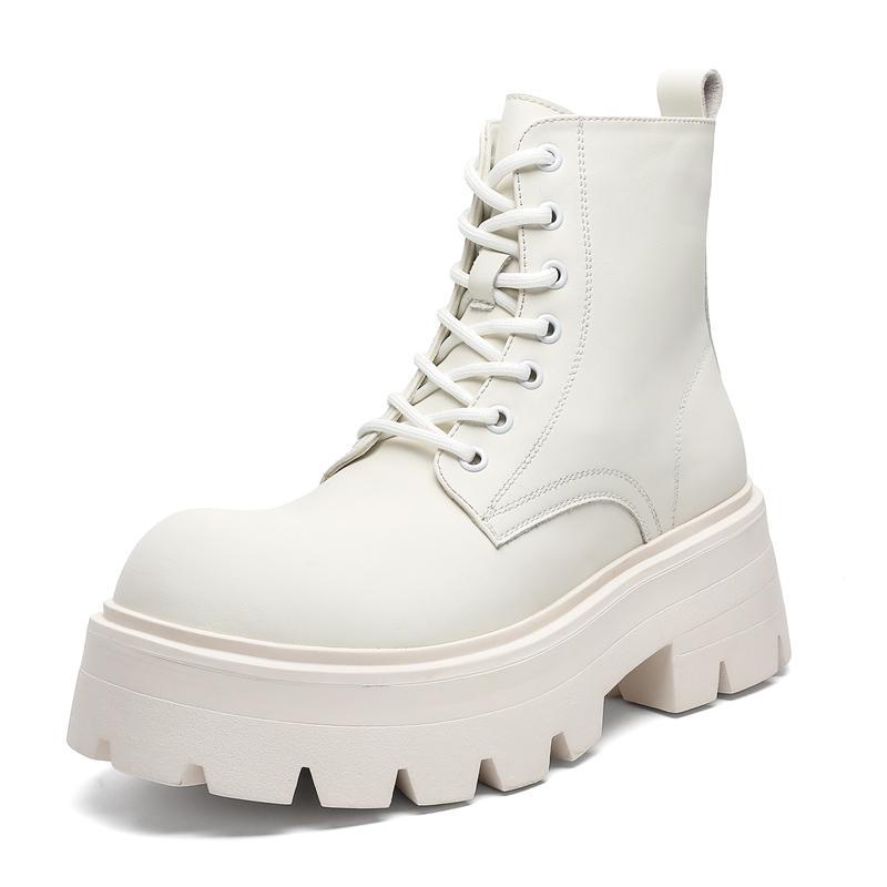 Fashion Fashionable Autumn  Winter New Men's Lace-Up Casual Boot Short-Top Anti-Slip Walking Boot Classic Durable Height-Increasing Boot