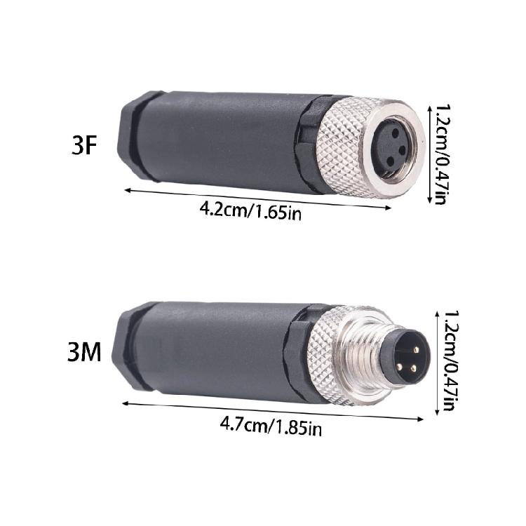 Secure M 8 Waterproof Plugs 3Pin / 4 Pin High Strength PA66 Housing For Stable Connection Protections Against Oils/Acids