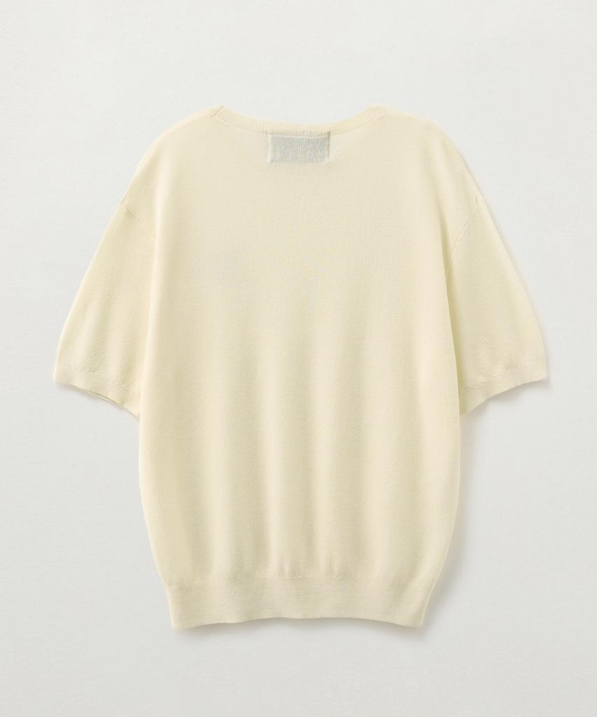 Seteo Lightweight Crew Neck Half Knit Cream