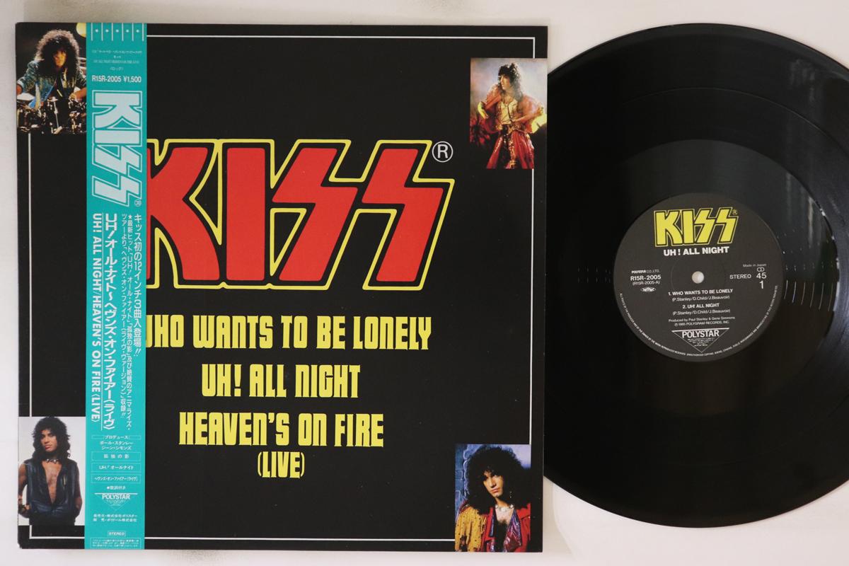 

12inch Record KISS - Uh! All Night R15R2005 POLYSTAR 1986 Japan Obi Rock Used