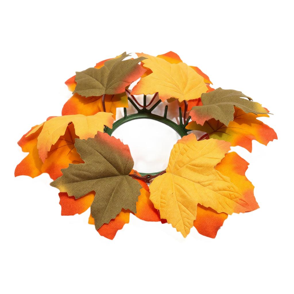Vela Artificial em Forma de Folha de Bordo com Suporte e Guirlanda para Festival da Colheita de Outono Centro de Mesa Decoração de Casa