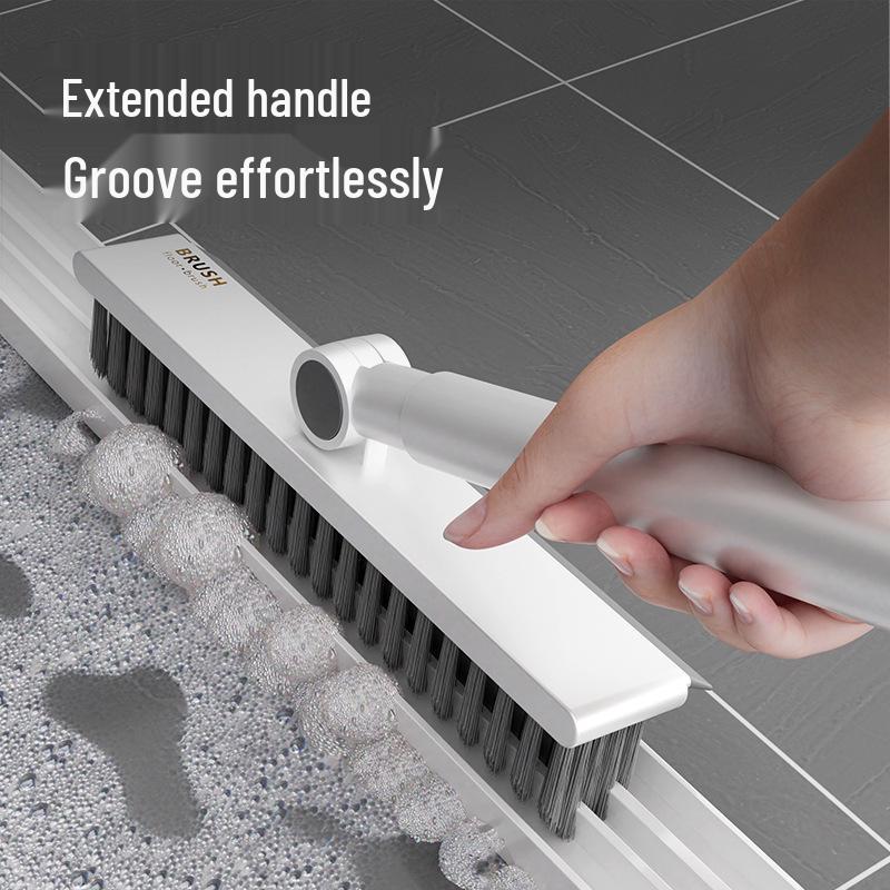 Multi-Functional Long Handle Tile & Grout Brush for Bathroom and Toilet Cleaning