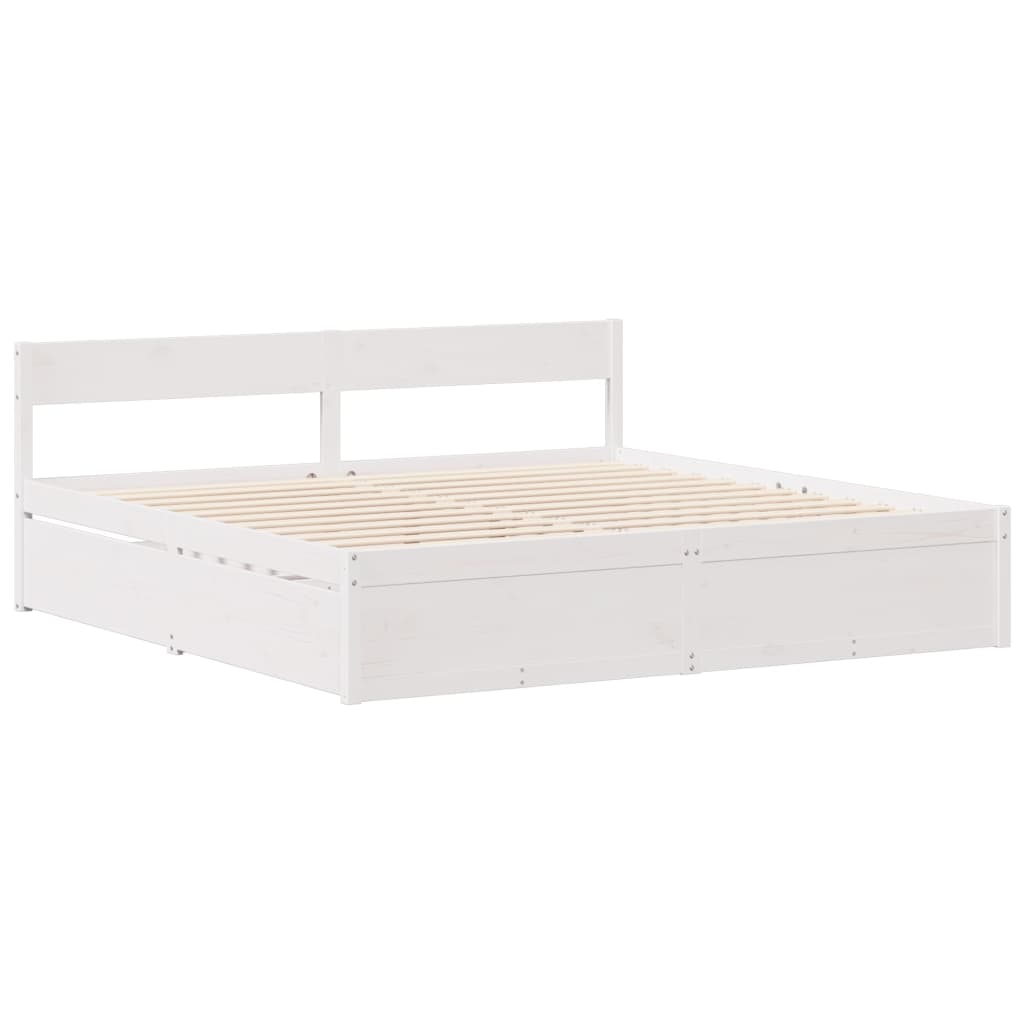 Solid Wood Bed without Mattress White 160x200 cm Pine Wood