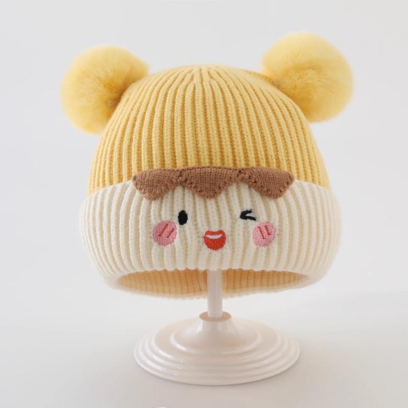 Autumn and Winter Children's Knitted Hat Baby Warm Windproof Ear Protection Pullover Hat Korean Style Fashionable Personalized Baby Woolen Hat