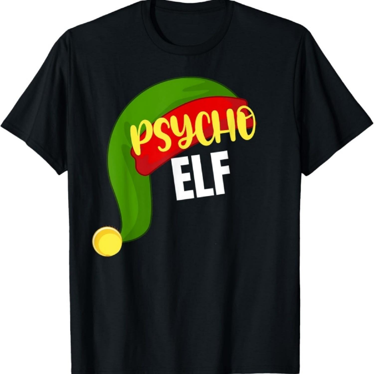 

Psycho Elf Matching Family Group Christmas Party Pajama T-Shirt S