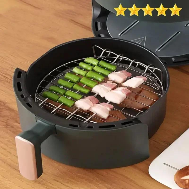 1set Accesorii pentru friteuză electrică cu aer 430 Oțel inoxidabil dublu strat Grill Rack pentru abur Rack pentru friteuză cu aer Rack Ustensile de bucătărie