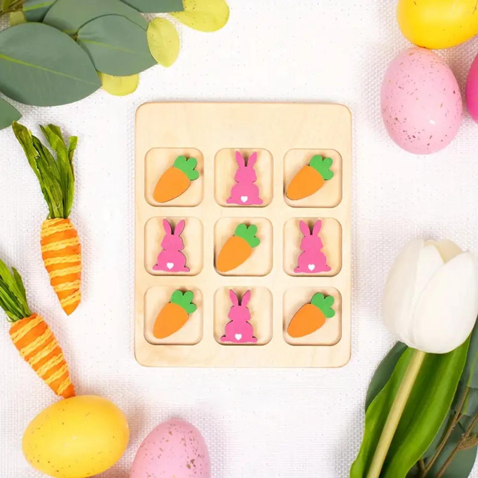 Easter Bunny Easter Egg Well Shaped Game Board Wooden Carrot Game Board Party And Family Gathering Play
