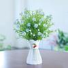 Natural Baby's Breath Faux Flowers Decorative Indoor Vase Arrangement