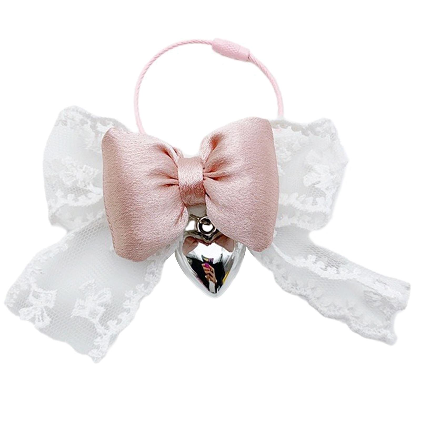 

Fashionable Elegant Lace Bowknot Love Heart Charm Keychain Craft Supplies for Women s Fashion Accessories Daily Use розовый