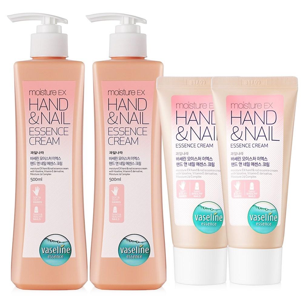 Fruitland Vaseline EX Hand & Nail Cream 500ml x 2p + 60ml x 2p Set (2 pcs)