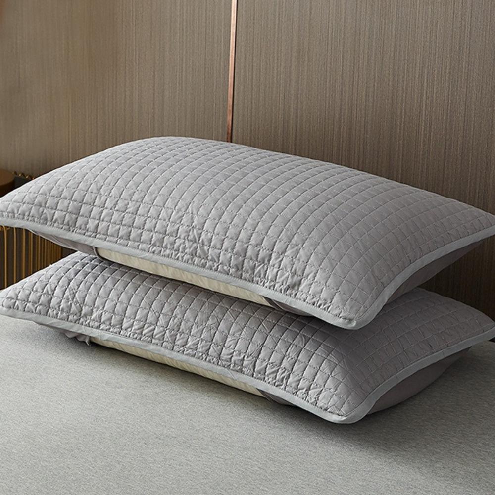 

2PCS Sweatproof Dust Proof Pillow Cases Stain Prevention Pillow Towel Pillows Isolation Layer Hotel сірий