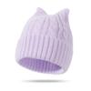 Women S Cat Ear Knit Beanie Warm Soft Twisted Wool Hat Cute Casual
