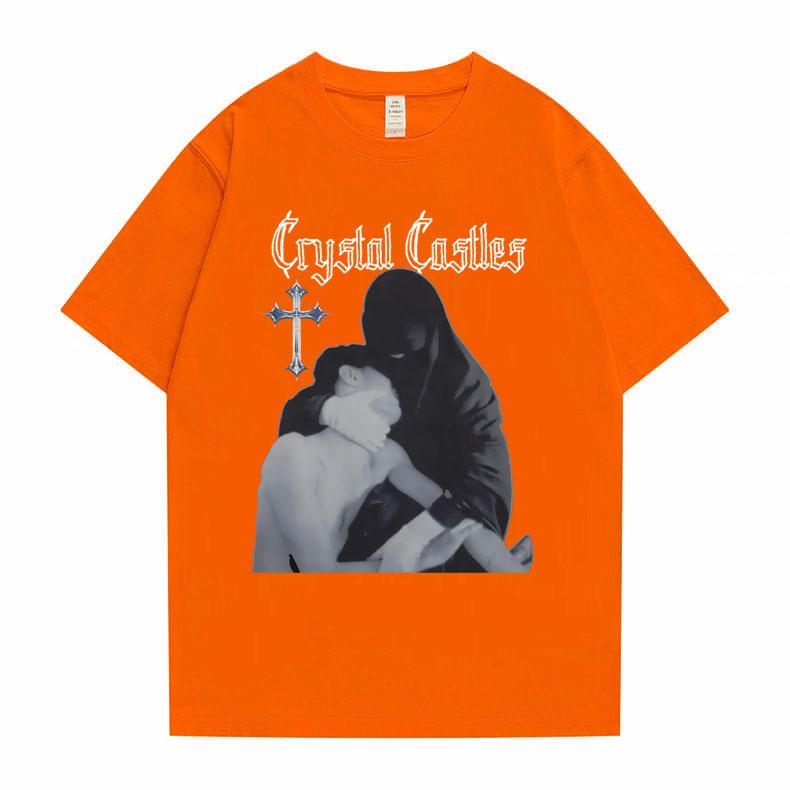 Crystal Castles Graphic Print T Shirts Men Women Gothic Rock Oversized T-shirts Short Sleeve Male Hip Hop Casual Vintage Tshirt