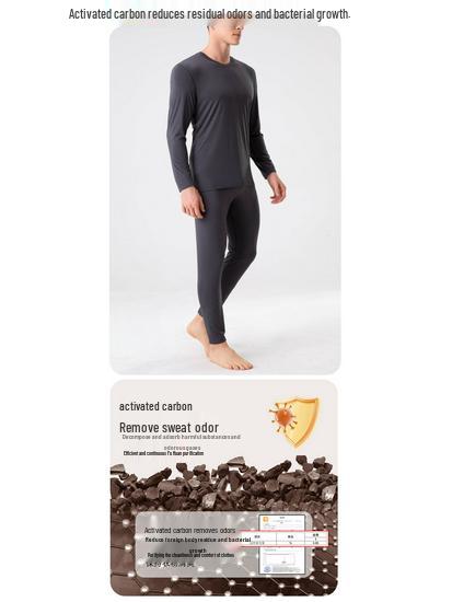 Lenzing Modal Men's Autumn Base Layer Set - Slim Fit Long Sleeve & Pants