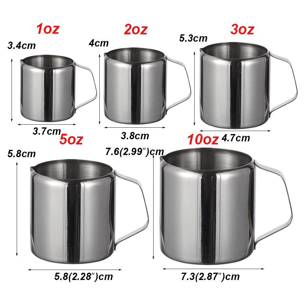 1oz/2oz/3oz/5oz/10oz Durable Stainless Steel Milk Frothing Jug Coffee Latte Spout Pitcher Cup Easy Pouring Drip for Kitchen