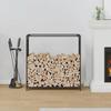 VidaXL Firewood Rack Black 90x28x90 Cm, Fireplace Log Holder, Log Holder, Log Rack, 864215