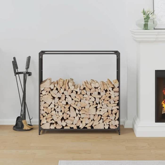 VidaXL Firewood Rack Black 90x28x90 Cm, Fireplace Log Holder, Log Holder, Log Rack, 864215