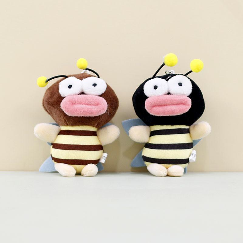 Adorable Plush Bee Keychain Soft And Cuddly Stuffed Animal Cute Backpack Accessory