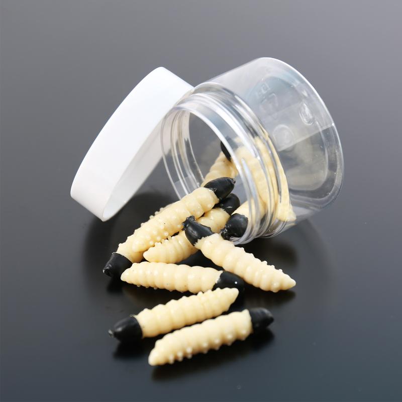 12Pcs Floating Worm Lures 1.1G/38Mm Trout Fishing Soft Lure Shrimp-Scented Bait Artificial Silicone Trout Plastic Baits