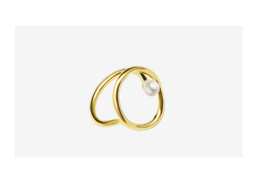 Modă Europeană & Americană Inel din Oțel Titan pentru Femei, Placat cu Aur de 18K, Păstrarea Culorii.