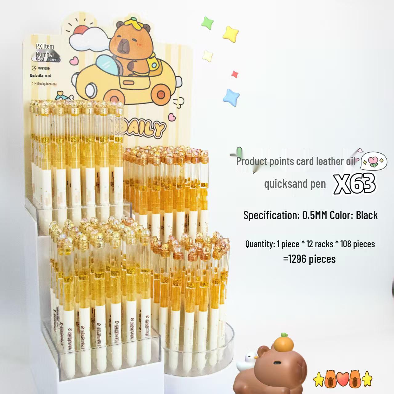 

Ручка Pinxiu 0,5 мм быстросохнущая черная для студентов: Идеально для экзаменов и практики. 108 pens with display rack X64 чёрный