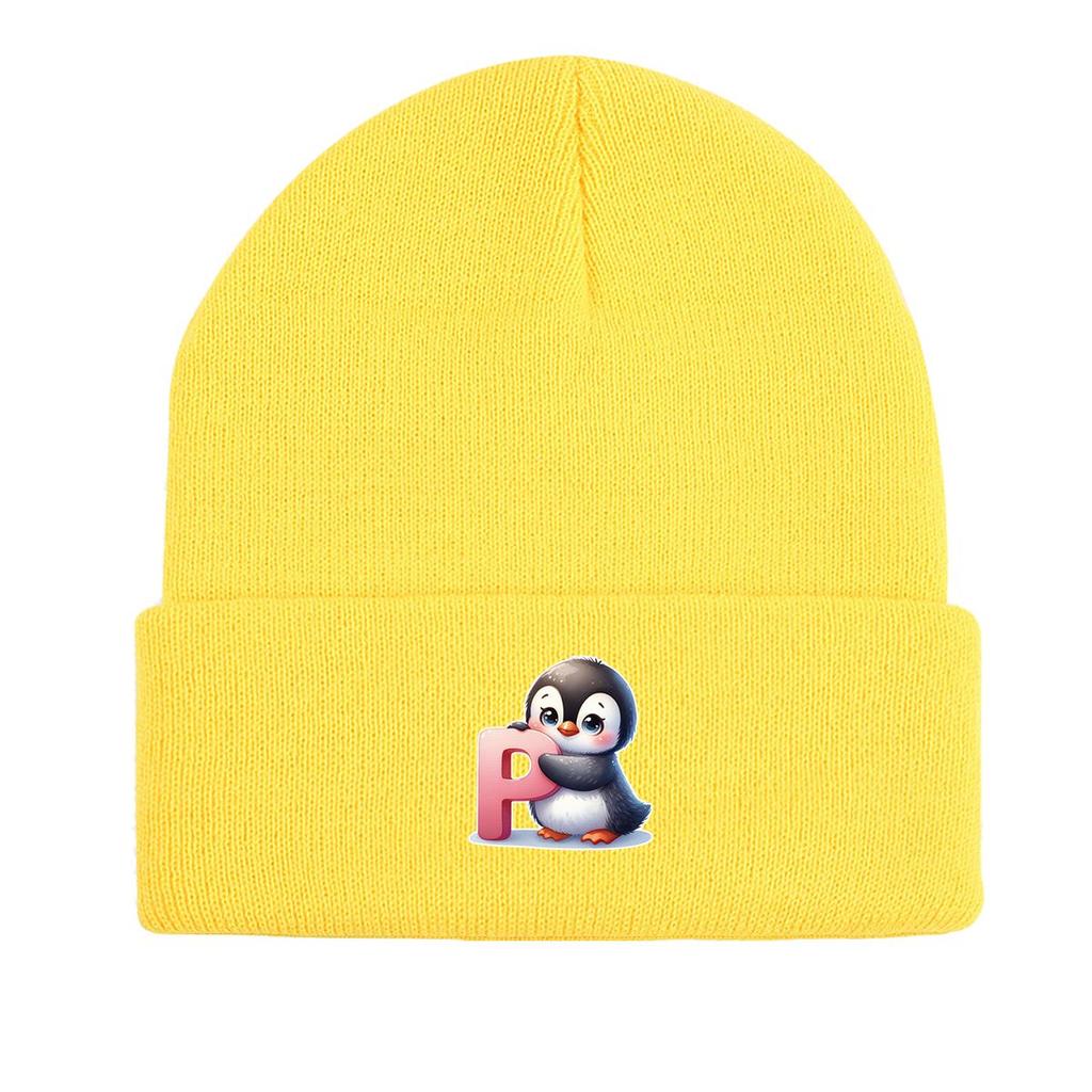 1 Stück, Strickmütze mit Alphabet A bis Z und Tierdruck, 260 Strickmützen zur Auswahl, für Männer und Frauen