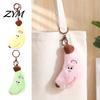 Small Banana Pendant Cute Plush Keychain, Soft Stuffed Fruit Shape Backpack Accessory with Embroidered Face, Cartoon Bag Charm for Kawaii