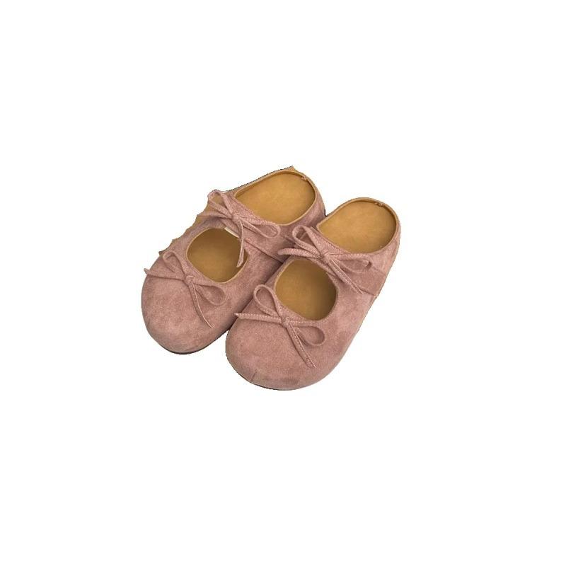 Slippers women's spring and summer 2025 new thick-soled round head fashion bow one pedal bag head lazy half drag single shoes