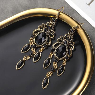 Vintage Palace Stil Baumeln Ohrringe für Frauen Acryl Wassertropfen Quaste Ohrring Weiblichen Ethnischen Schmuck Zubehör
