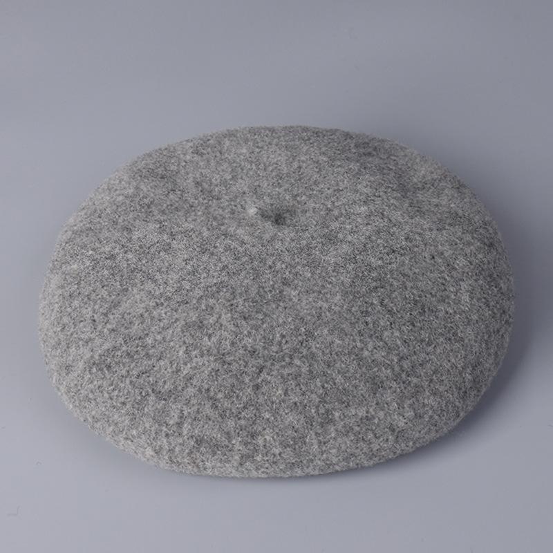 100% Australian Wool Plain Beret Cap French Minimalist British Pumpkin Hat Warm Winter Wool Painter Cap