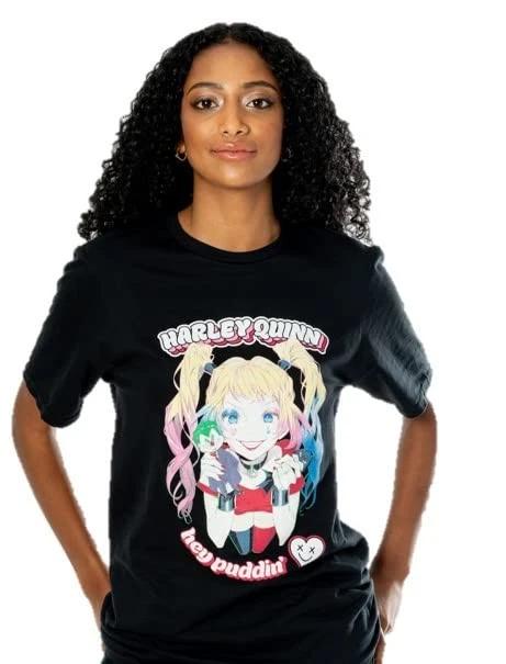 CID Unisex Harley Quinn Anime Puddin  Adults Unisex T-Shirt T-Shirt XL Black S
